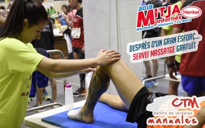 Servei de massatges per als corredors.