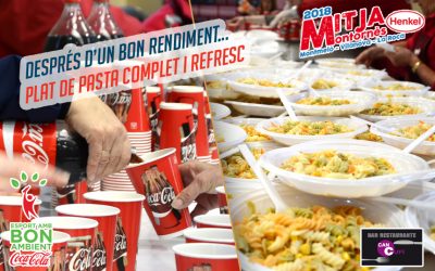 Després d’un bon rendiment… plat de pasta complet i refresc.
