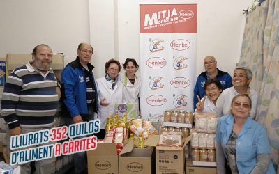Lliurament de 352 quilos d’aliment per a Càritas.