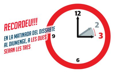 Recordeu d’avançar els rellotges una hora 🕑-🕒